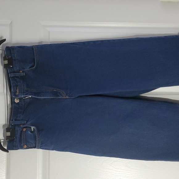 ZARA The New Daddy Straight Leg Raw Hem Jeans Size 6 - Picture 4 of 16
